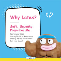 Squeeezys Latex Monster Brother Dog Toy Brown
