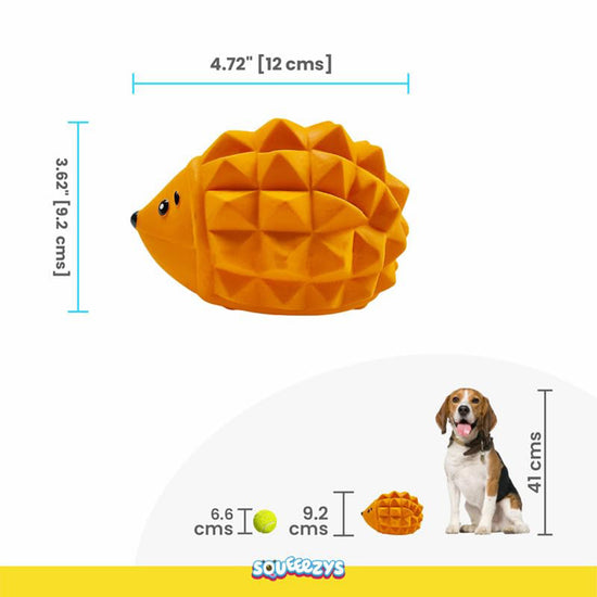 Squeeezys Latex Hedgehog Dog Toy - Orange