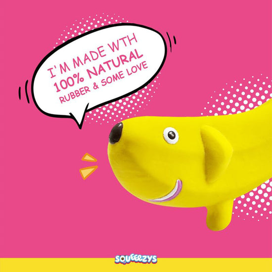 Squeeezys Latex Banana Dog Toy - Yellow