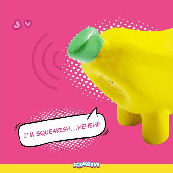 Squeeezys Latex Banana Dog Toy - Yellow