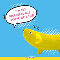 Squeeezys Latex Banana Dog Toy - Yellow