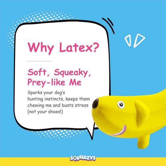 Squeeezys Latex Banana Dog Toy - Yellow