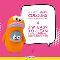 Squeeezys Latex Monster Brother Dog Toy - Orange Blue