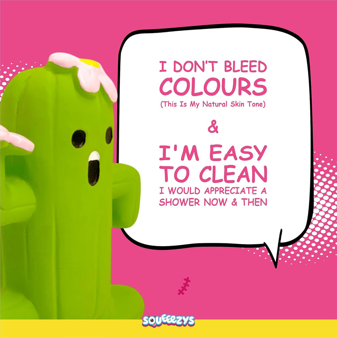 Squeeezys Latex Cactus Man Dog Toy - Green