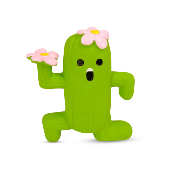 Squeeezys Latex Cactus Man Dog Toy - Green