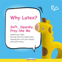 Squeeezys Latex Holey Girafee Dog Toy - Yellow