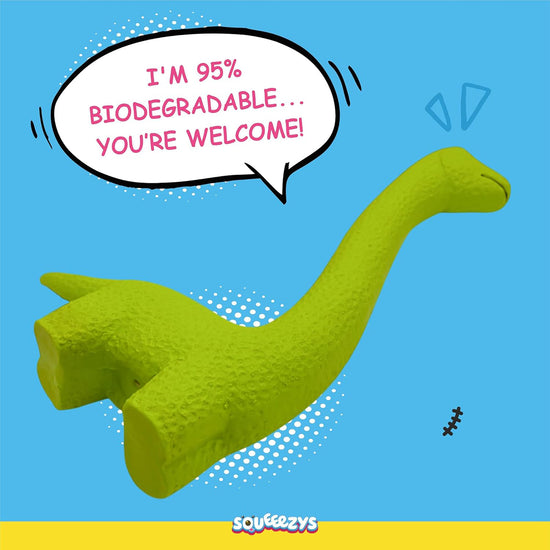 Squeeezys Latex Dino Dog Toy - Green