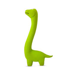 Zigly bright green rubber dinosaur dog chew toy with long neck and textured surface