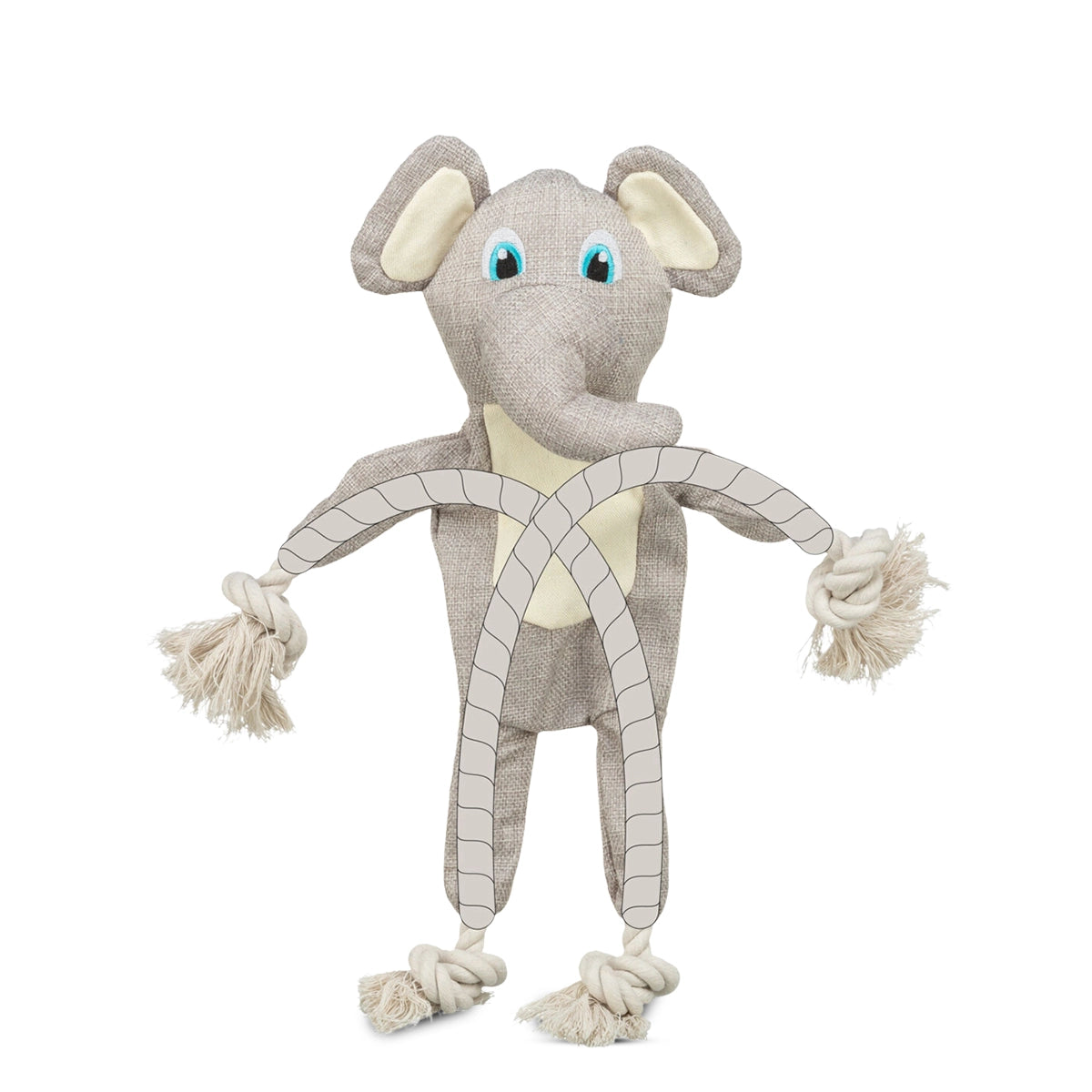 Trixie Elephant With Rope Plush Dog Toy 42 cm