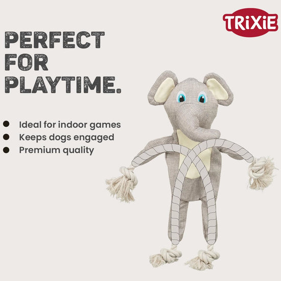 Trixie Elephant With Rope Plush Dog Toy 42 cm