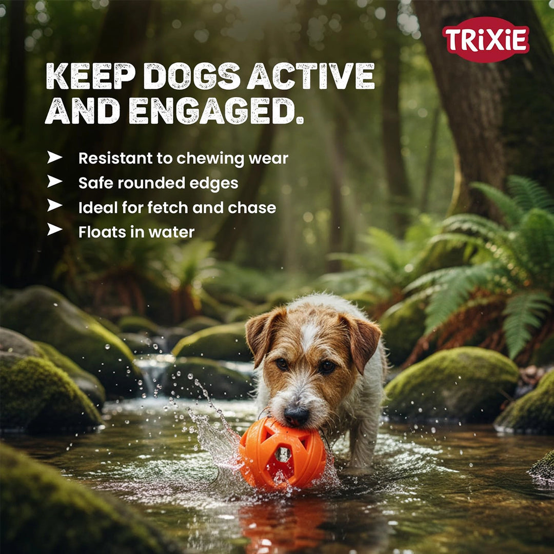Trixie Honeycomb Ball Dog Toy Tpe  Dia 6cm Orange