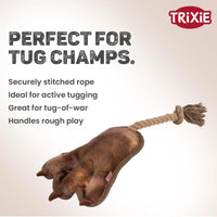 Trixie Animal Paw On Rope Plush Dog Toy