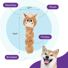 Outward Hound Twistiez Highland Cow Multicolor Dog Toy Large