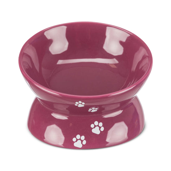 Trixie Elevated Ceramic Cat Bowl 150ml - Dia 13cm - Berry