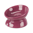 Trixie Elevated Ceramic Cat Bowl 150ml - Dia 13cm - Berry