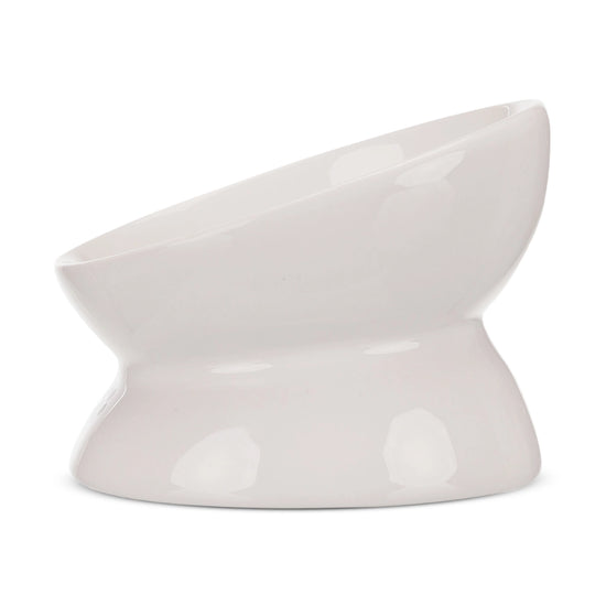 Trixie Elevated Ceramic Cat Bowl 370ml - Dia 14cm - White