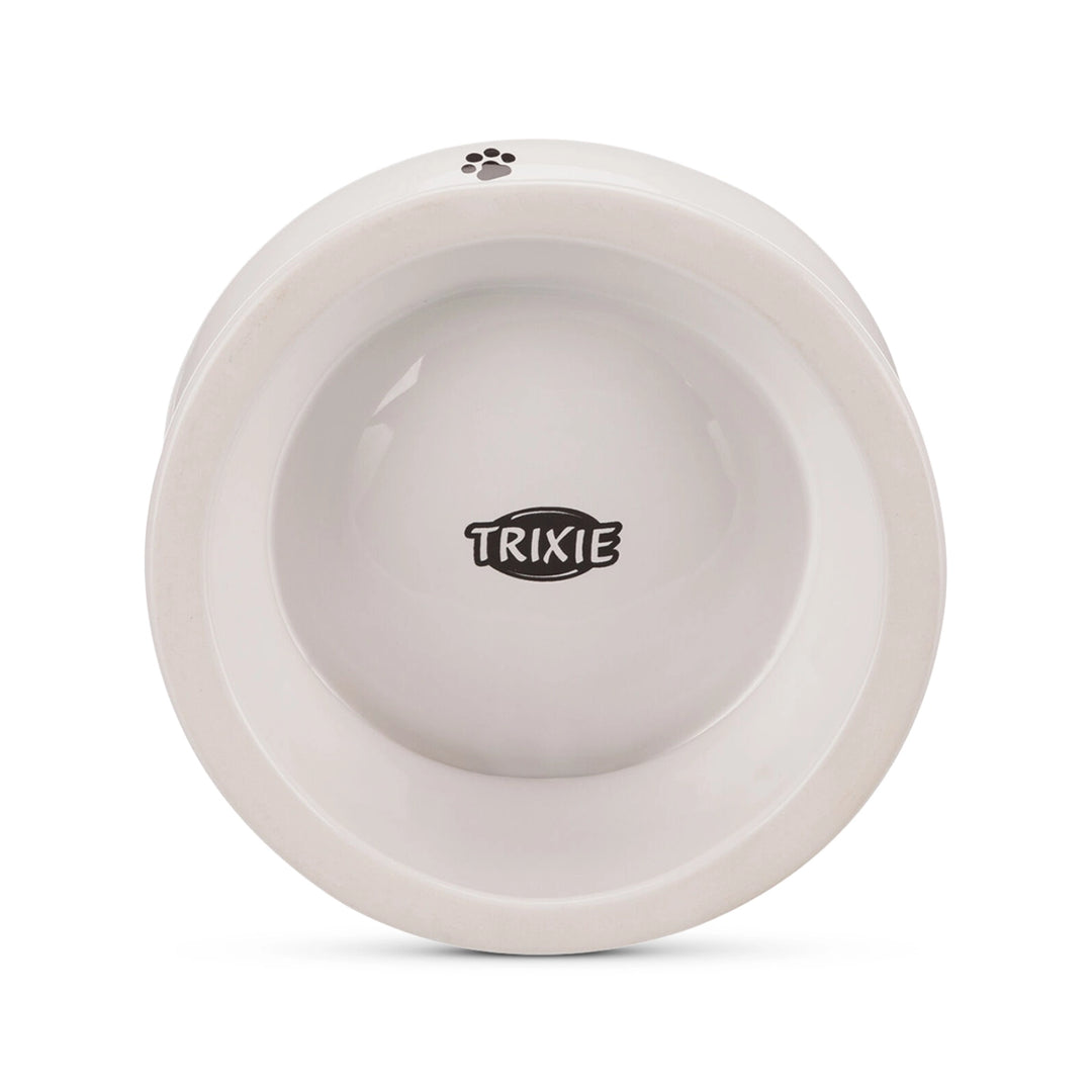 Trixie Elevated Ceramic Cat Bowl 370ml - Dia 14cm - White