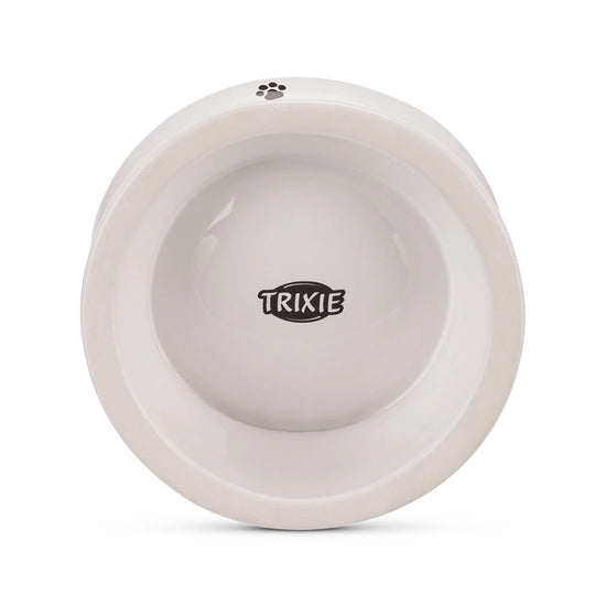 Trixie Elevated Ceramic Cat Bowl 370ml - Dia 14cm - White