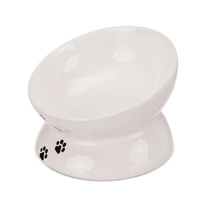Trixie Elevated Ceramic Cat Bowl 370ml - Dia 14cm - White