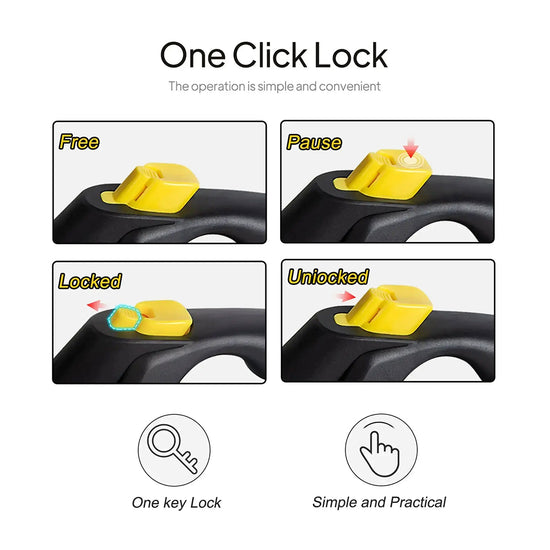 Fida Autobrake Dog Leash - White