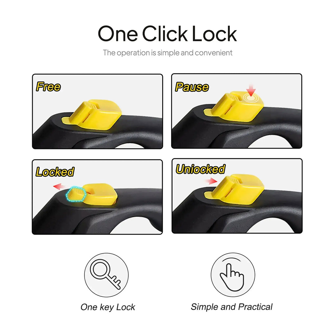 Fida Autobrake Dog Leash - White