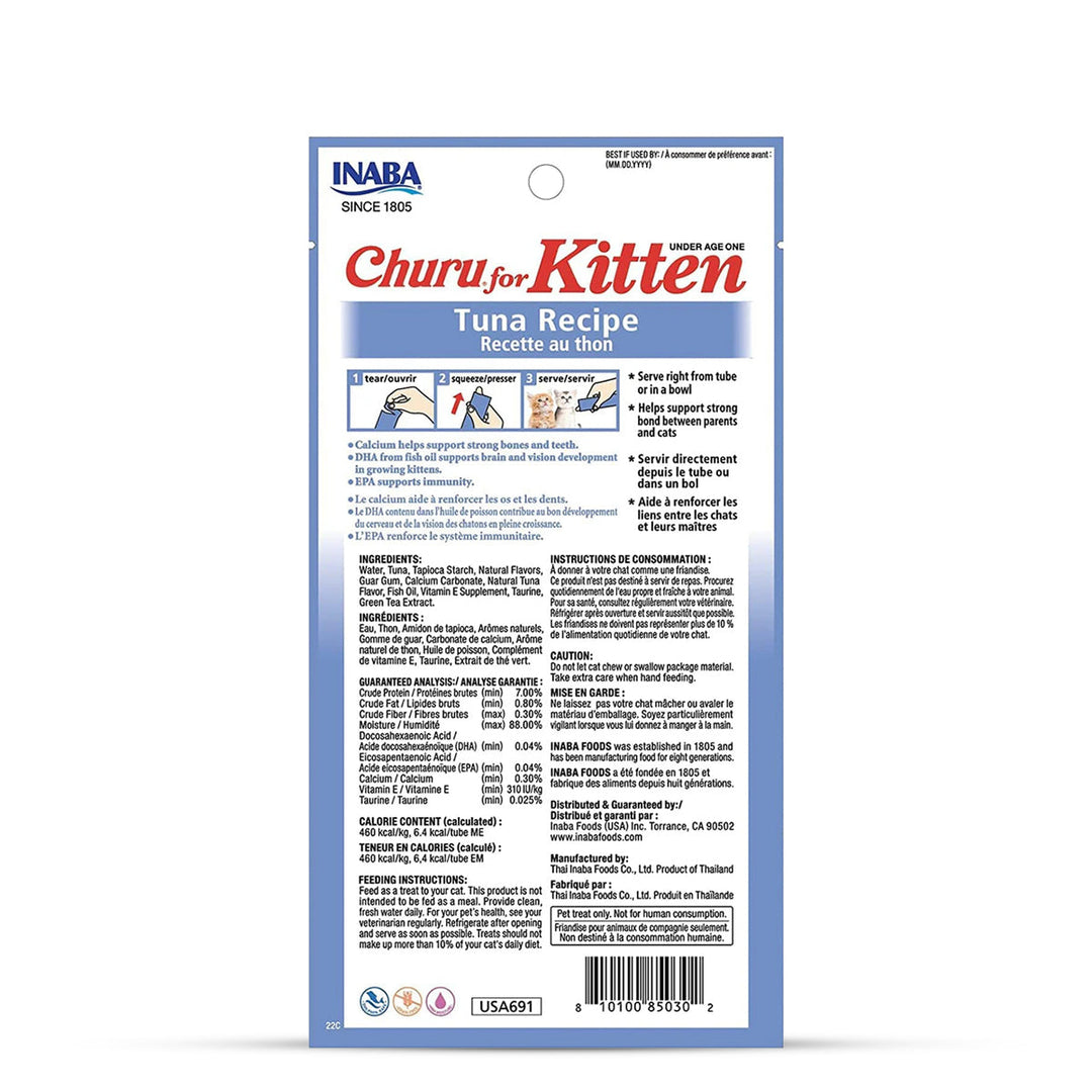 Inaba Churu For Kitten Tuna Recipe Creamy Cat Treat 56g (14g x 4)
