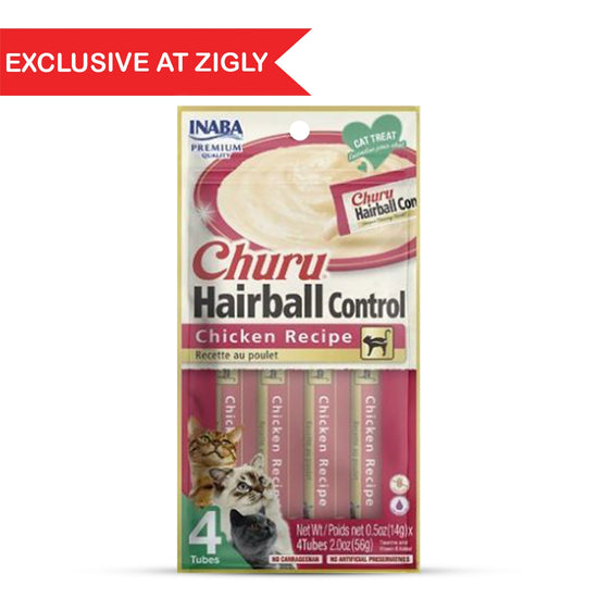 Inaba Churu For Hairball Chicken Cat Treat - 56g (14g x 4)