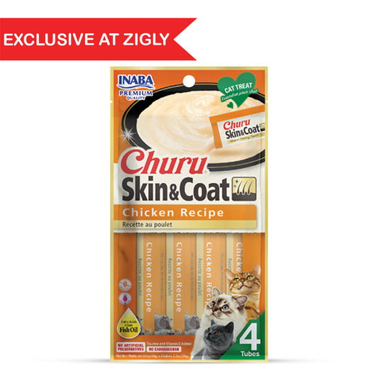 Inaba Churu Skin & Coat Chicken Recipe 56g (14g x 4)