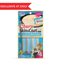 Inaba Churu Skin & Coat Tuna with Scallop Recipe Creamy Cat Treat 56g (14g x 4)