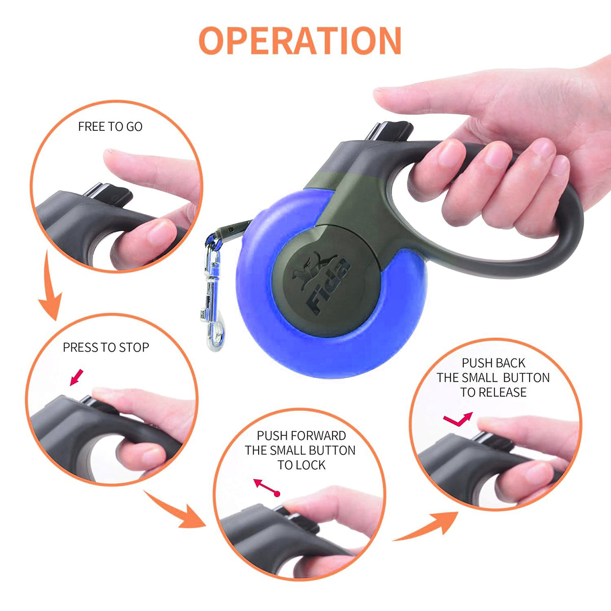 Fida Mars Dog Leash - Blue