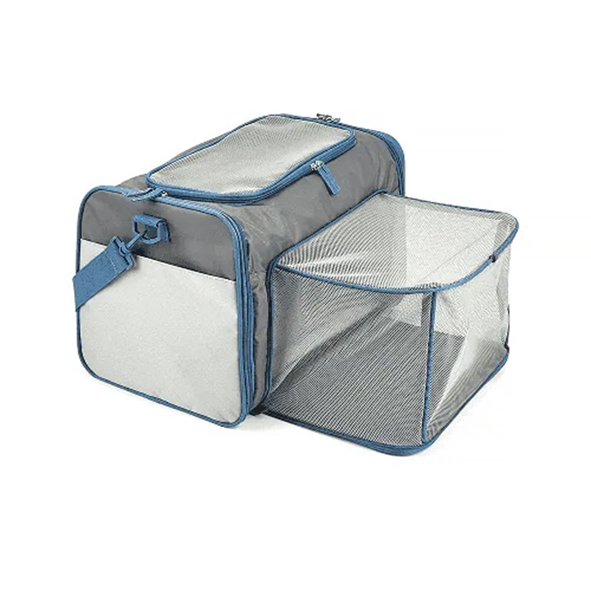 FOFOS Expandable Foldable Pet Carrier Grey/Blue