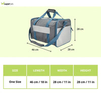FOFOS Expandable Foldable Pet Carrier Grey/Blue