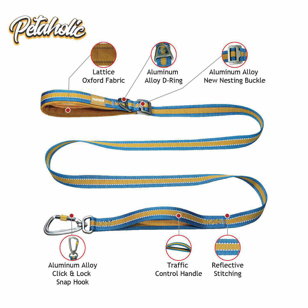 Petaholic  Tracker  Series  Plateau Dog Leash - Mustard