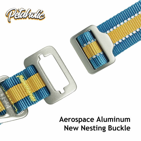 Petaholic Tracker Series Plateau Pet Collar - Mustard