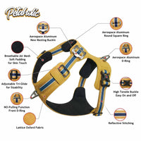 Petaholic  Tracker  Series  Plateau Dog Harness - Mustard