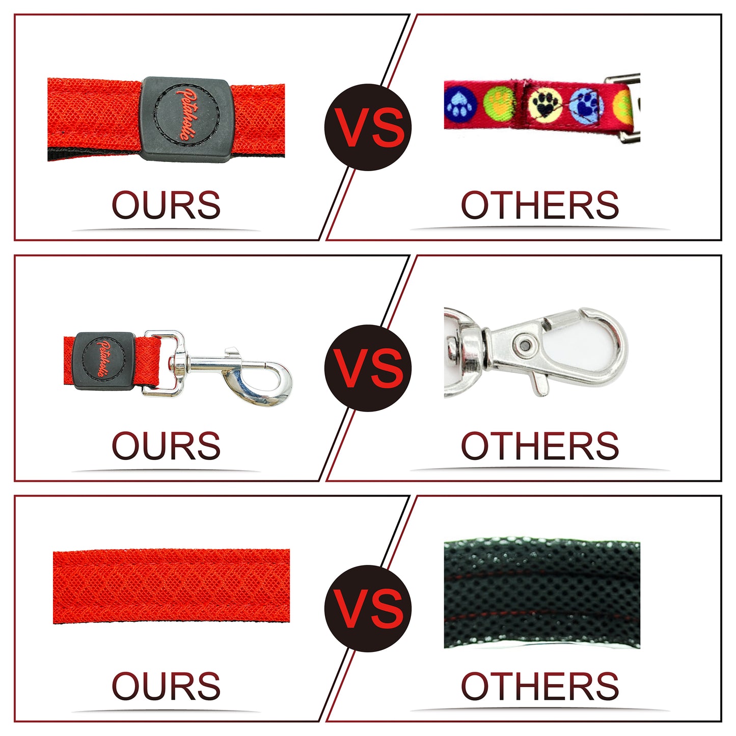 Petaholic  Air Mesh Series  Dog Leash - Maroon