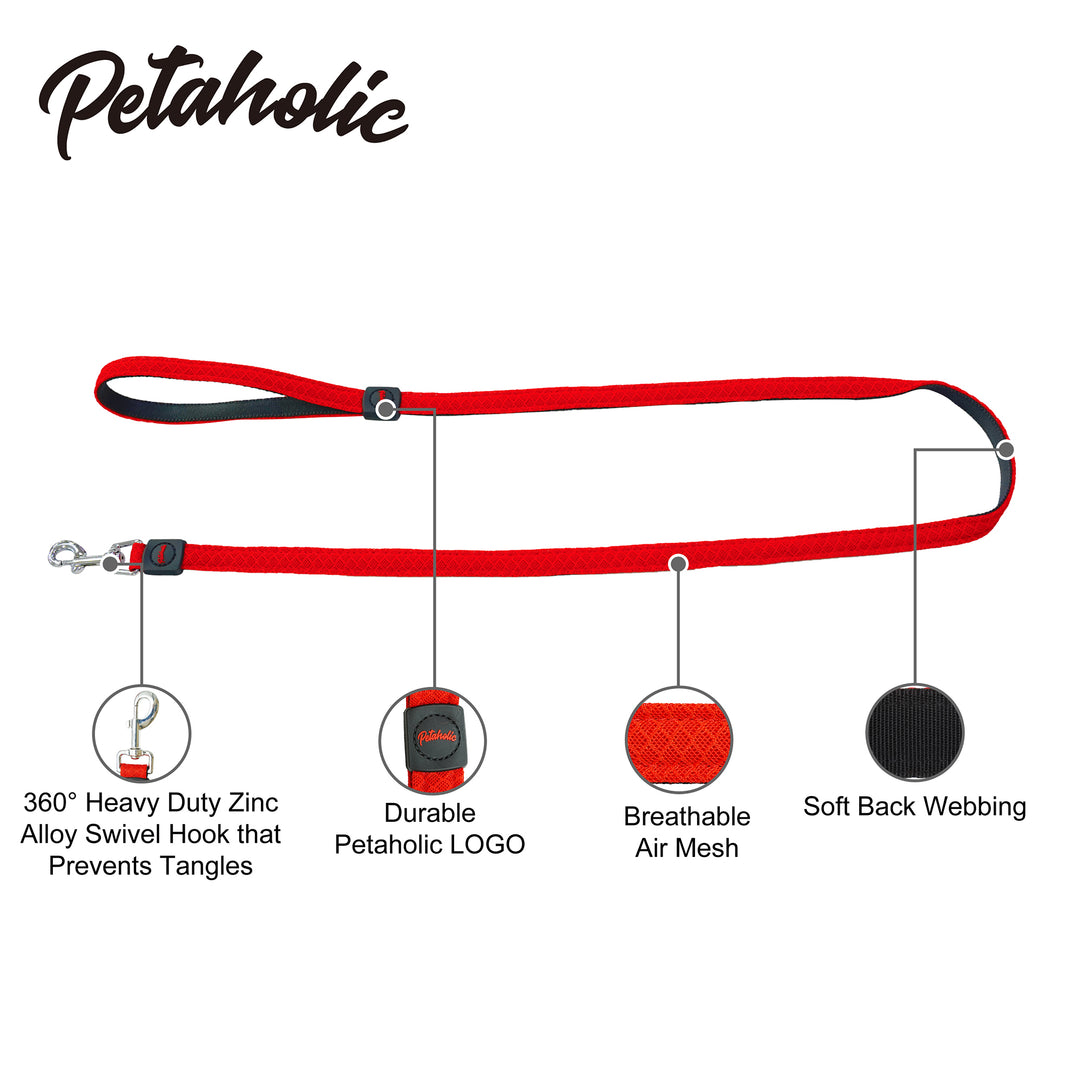 Petaholic  Air Mesh Series  Dog Leash - Maroon