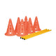 Zigly orange training cones with holes and yellow agility poles for sports drills