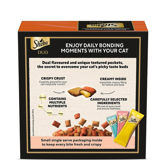 Sheba Duo Adult Crunchy Cat Treats - Tuna & Chicken, Salmon & Tuna, Chicken & Salmon - 135g