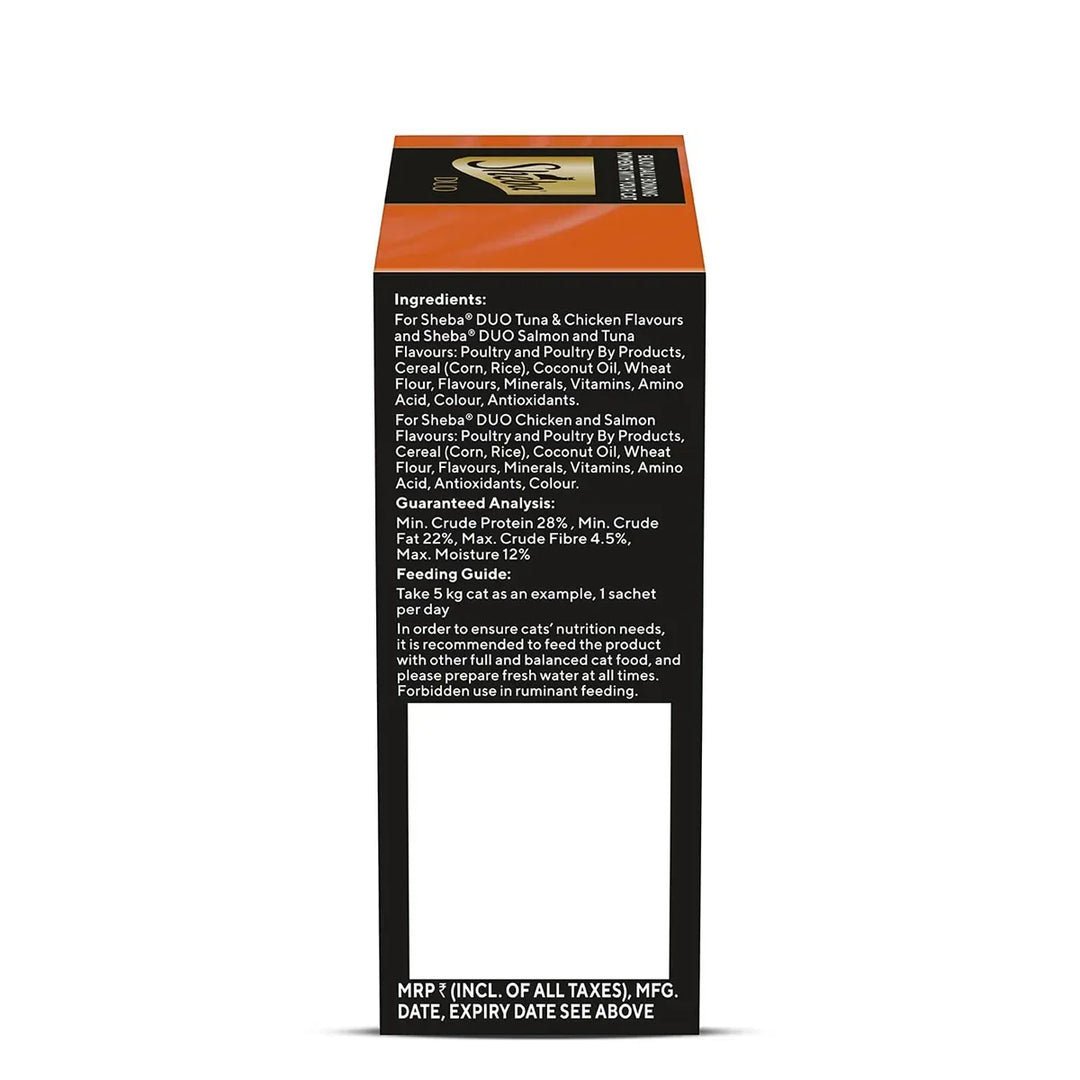 Sheba Duo Adult Crunchy Cat Treats - Tuna & Chicken, Salmon & Tuna, Chicken & Salmon - 135g