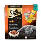 Sheba Duo Adult Crunchy Cat Treats - Tuna & Chicken, Salmon & Tuna, Chicken & Salmon - 135g