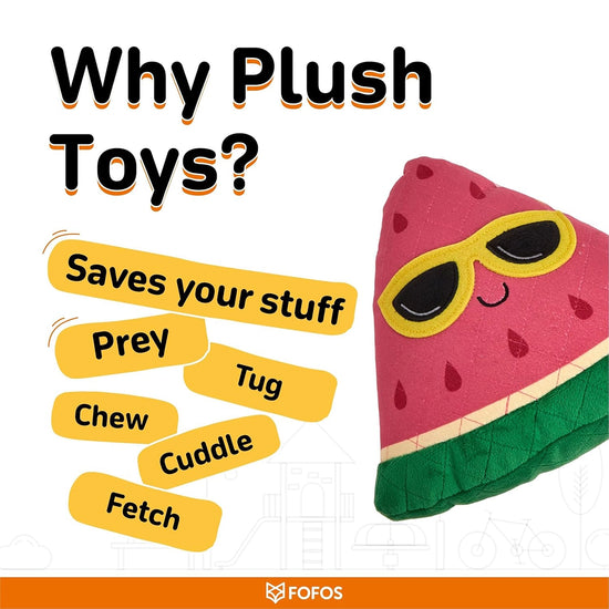 FOFOS Summer Plush Dog Toy - Watermelon