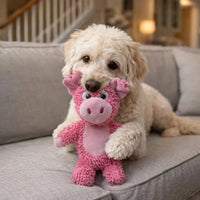 FOFOS Tough Pig Pink Plush Dog Toy