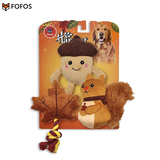 FOFOS Harvest Plush Dog Toy - 3 Pack