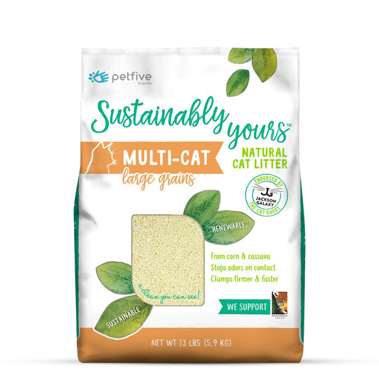Sustainably Yours Multi Cat Large Grains Natural Cat Litter - 5.9kg
