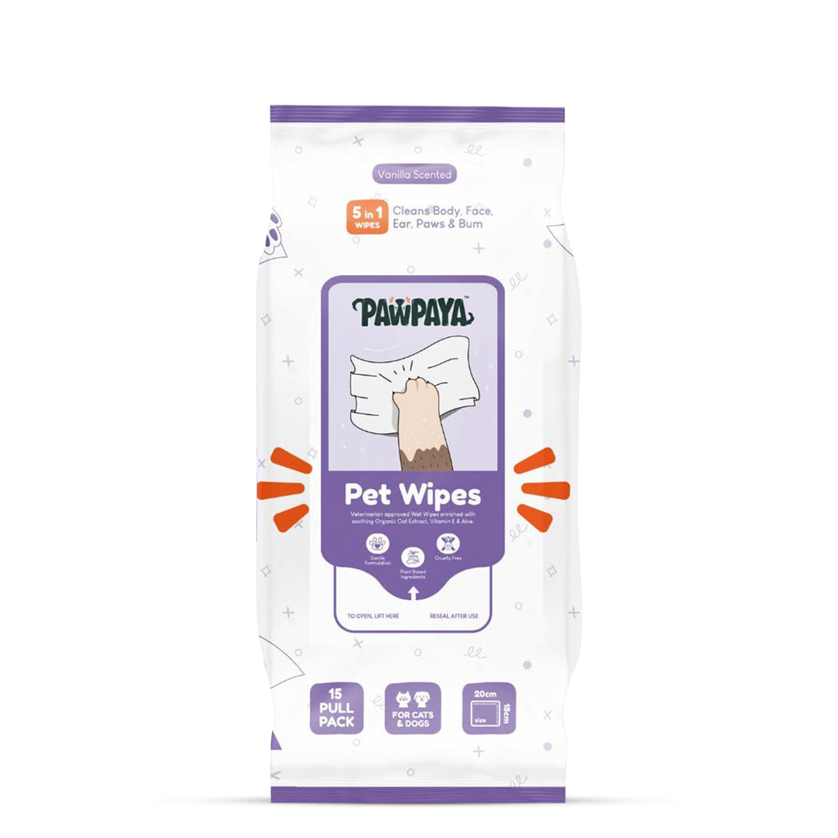 Pawpaya Pet Wipes - 20 x 18cm