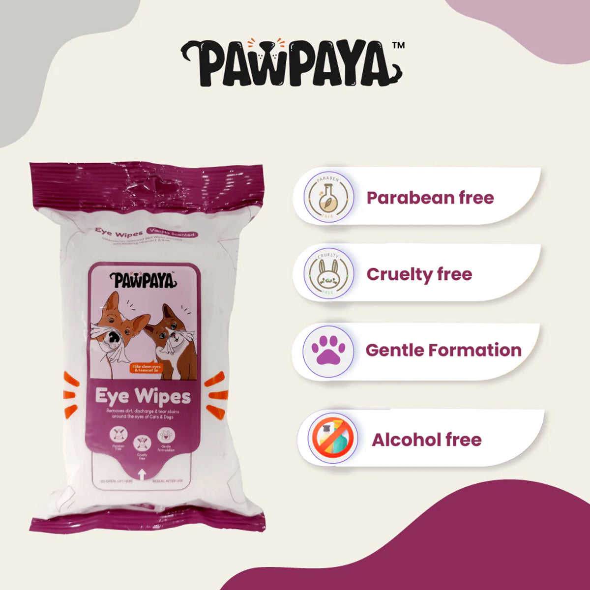 Pawpaya Eye Wipes 20x18cm - 25 Wipes