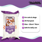 Pawpaya Ear Wipes - 25 Wipes - 20 x 18cm - Zigly