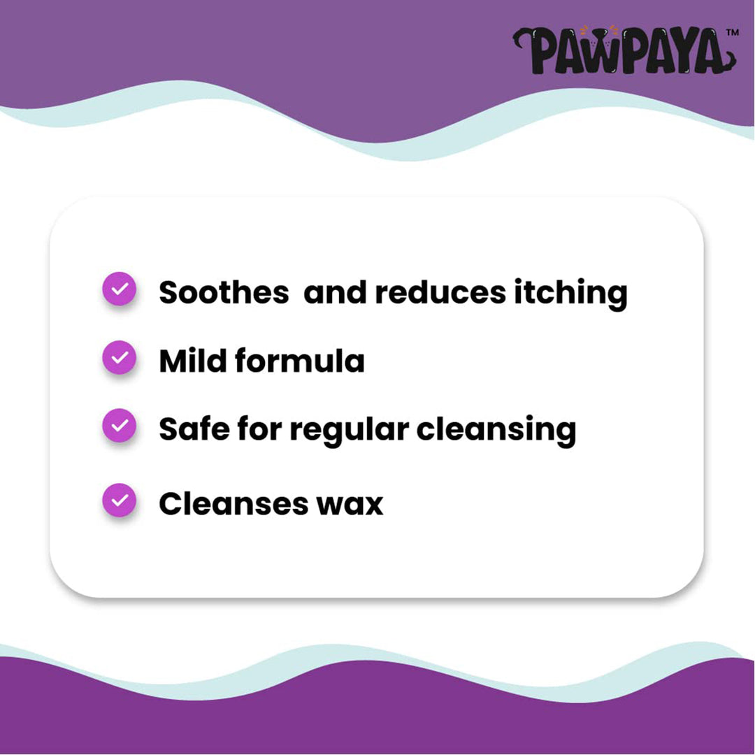 Pawpaya Ear Wipes - 25 Wipes - 20 x 18cm