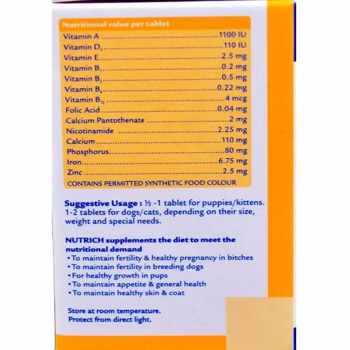 Virbac Nutrich Multi Vitamin Tablets for Dogs and Cats - 60 Tablets